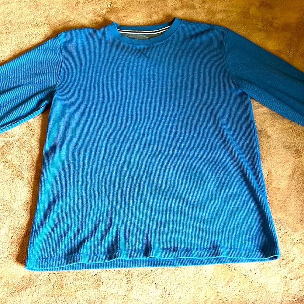 Members Mark Blue Crew Neck Thermal Pullover Sweater